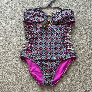 Colorful Patterned One-Piece Swimsuit